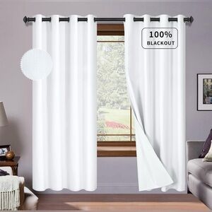 NWT Blackout Curtains Faux Linen 2 Panels 52”x84”
